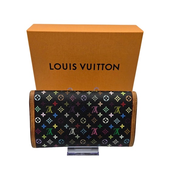 Louis Vuitton Multicolore Monogram Porte Tresor International Wallet Black - Picture 2 of 12